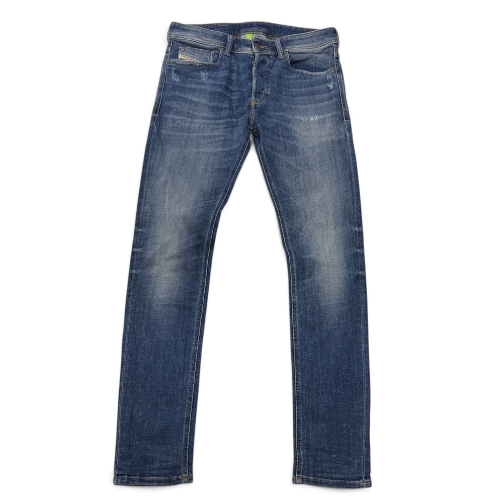 Diesel Sleenker Skinny Jeans Mens 31 x 30 Blue Wash Stretch Button Fly